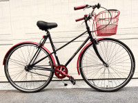 Like-new Bianchi ladies single-speed bike, basket, fenders, bell