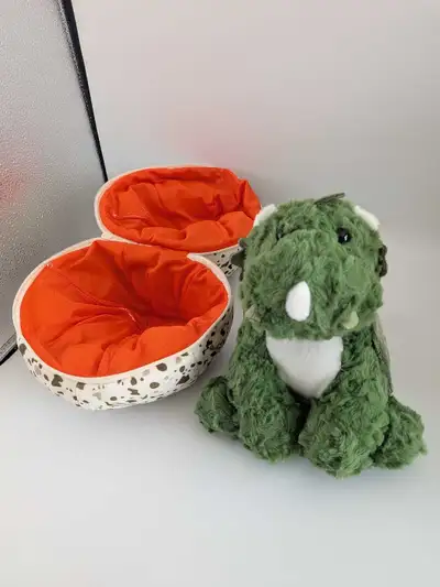 Dinosaur Stuffed Animal with Egg Carrier, View more