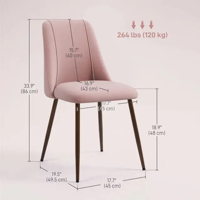 4x Velvet Dining Chairs - Pink in Chairs & Recliners in Markham / York Region - Image 5