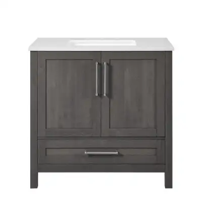 BRAND NEW 36" Bathroom Vanity in Grey with White Stone top, View more