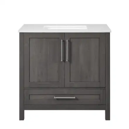 BRAND NEW 36" Bathroom Vanity in Grey with White Stone top in Cabinets & Countertops in Oakville / Halton Region - Image 2