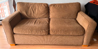 Sofa-bed (light brown, great condition) MUST GO MOVING