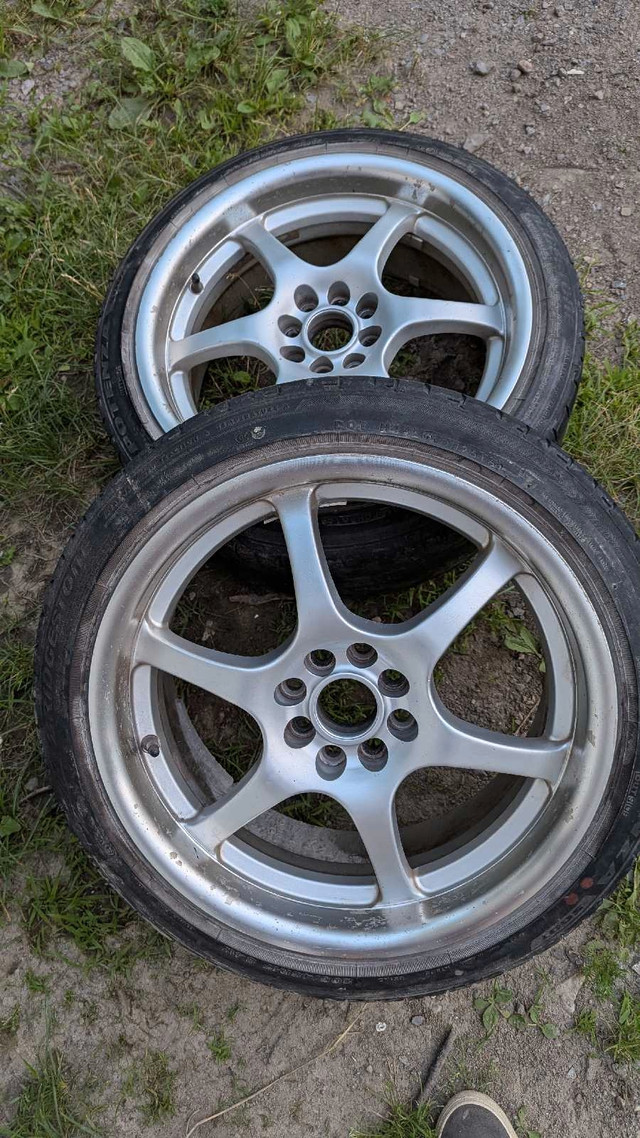 17" Aluminum 6 spoke 2 × 4 bolt rims in Tires & Rims in Ottawa
