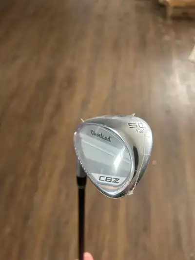 Left handed Cleveland CBZ 50, 56, and 60 degree wedge. KBS Hi-Rev G 80 graphite shaft. Golf Pride to...