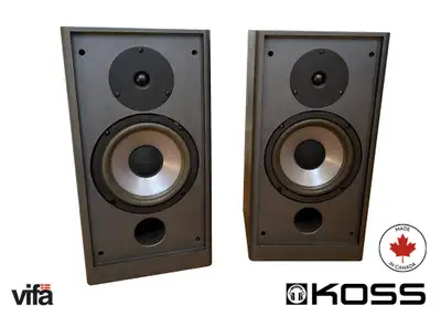 Koss KCS/150 for sale. Wonderful natural sounding vintage bookshelf speakers with a .75” Vifa soft-d...