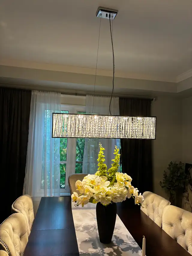 Chrome & Crystal LED Pendant Light / Chandelier in Indoor Lighting & Fans in Markham / York Region - Image 2