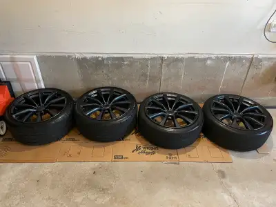 OEM Enkei rims from Infiniti G37. Powder coated dark grey by Union Rims 3 years ago. Look awesome an...