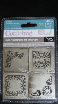 Cuttlebug 4-pc vintage 2x2 corner dies - $8