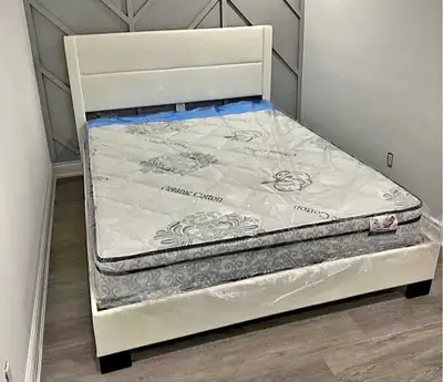 Queen bed & mattress , View more