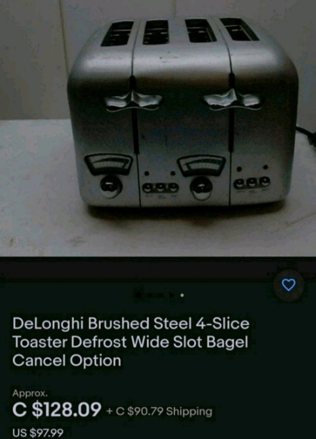 Delonghi 4 slot Brushed Stainless steel toaster in Toasters & Toaster Ovens in St. Catharines - Image 4
