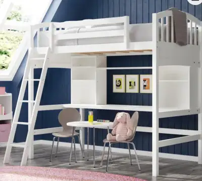 Wooden Loft Bed- Twin sized, White, View more