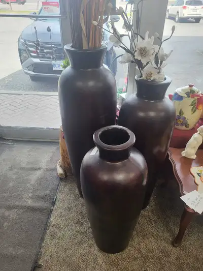 3 large decorative vases, View more