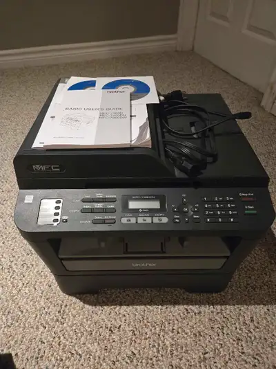 Print scan copy fax. Brother MFC-7460DN laser printer in good working order. Will need new toner soo...