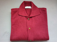 Long-Sleeve 3-Button Sweater Polo by brogue, Made in Italy