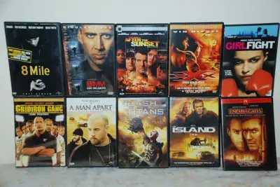 original movie from my personal collection. DVD movies, $5 each large selection of action/romantic/o...