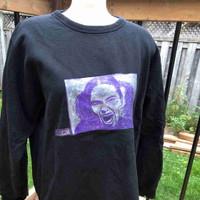 Handpainted Bjork On Vintage Black Sweatshirt 