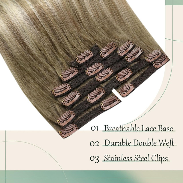 NEW: 12 Inch Clip In Real Human Hair Extensions, 120g in Health & Special Needs in Markham / York Region - Image 4