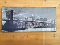 Bridge Cityscape at Night Print Wall Art Picture