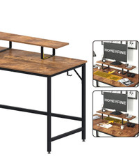 HOMEYFINE Computer Desk,Laptop Table with Storage for Controller