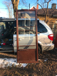 Metal with glass sliding window door.$150