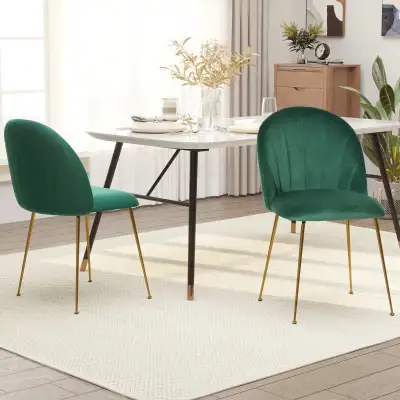Upholstered Kitchen Chairs, Accent Chair with Gold Metal Legs fo, View more