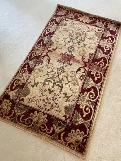 Authentic Persian Chobi Wool Rug Carpet Hand Knotted Dyed - 35"x62" - Very good, clean and unused co...