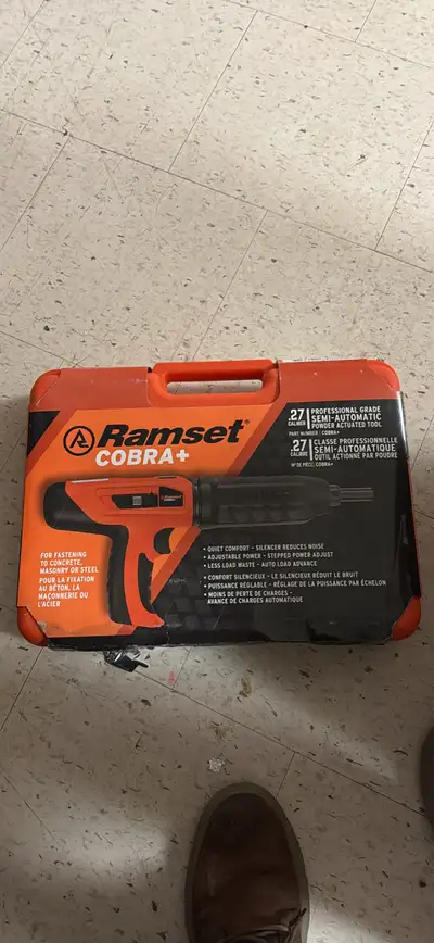 Selling a Ramset Cobra+ tool designed for fastening into concrete, masonry, or steel, as you can see...