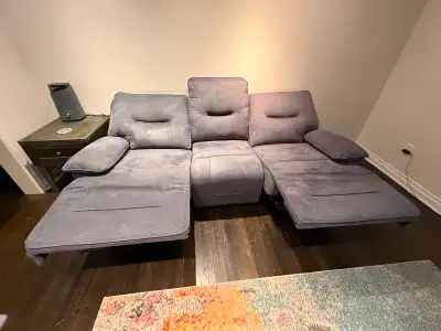 Fabric Power Reclining Sofa - Grey, View more