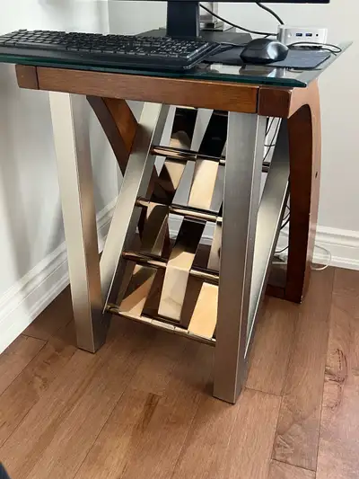 Glass and Wood Computer Desk, View more
