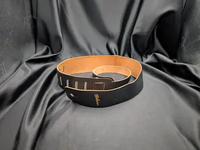 Vintage Gibson 1970's Black Leather Guitar Strap, View more
