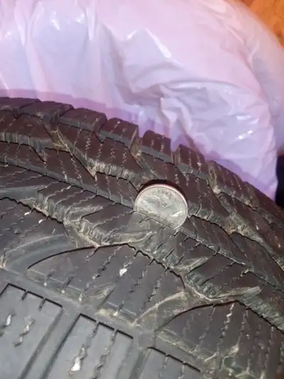 Pneus d hiver winterforce 235/55r17 99s en bonne état était sur un ford escape 2015 70$ pour les 4 n...