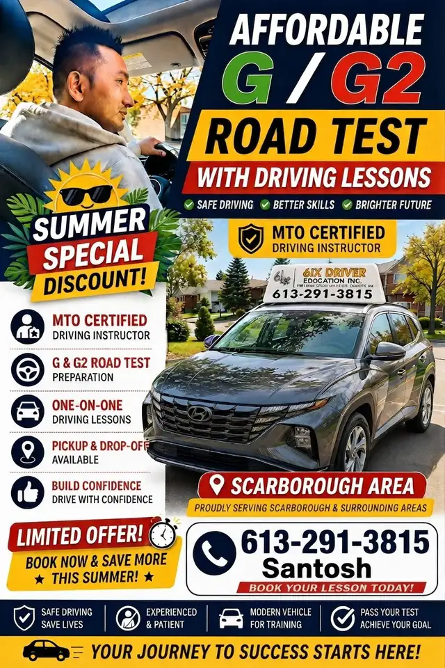 G and G2 Road Test Lessons