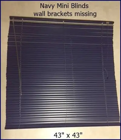 Navy Mini Blinds 43" x 43" Metal top -  rest is plastic, View more