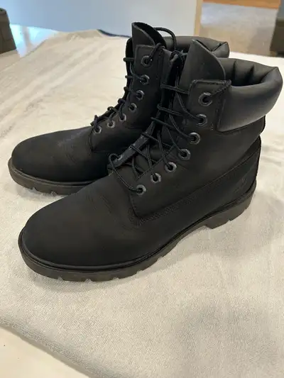 Timberland boots. Barely used as outgrew quickly. Size 9 mens.