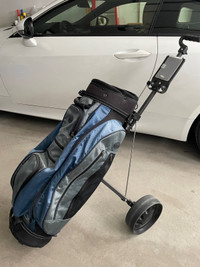 Edison golf bag with two wheel cart