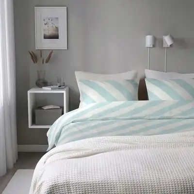 IKEA SLÖJSILJA King size Duvet cover and 2 pillowcases, View more