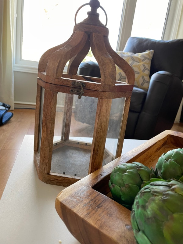 Rustic wooden Candle Lantern 18''tall by 9'' wide Home Décor