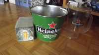 6 HEINEKEN ITEMS BUNDL:BUCKET+COASTERS+GLASS+PITCHR+POSTER+TOWEL