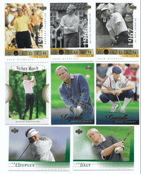 2001 INAGURAL UPPER DECK GOLF CARDS; APPROX.  200  LIKE NEW.