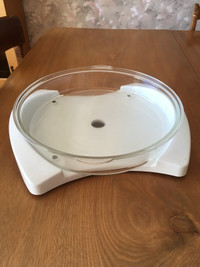 Glass bowl with carrying tray 