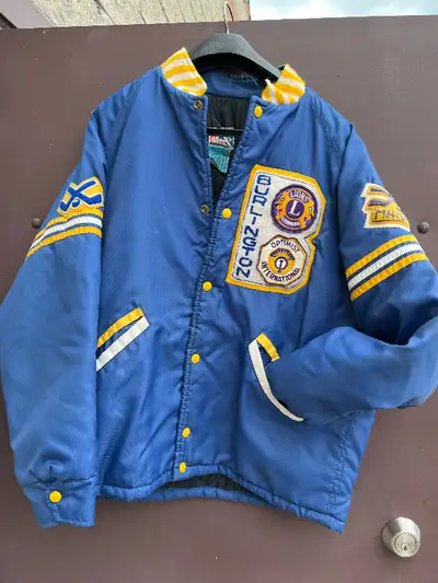 VINTAGE BURLINGTON ONTARIO HOCKEY JACKET LIONS OPTIMIST PATCHES, View more