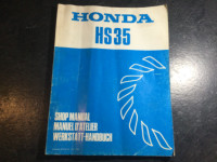 Honda HS35 Snow Thrower Shop Manual