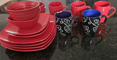 Red Dish Set, View more