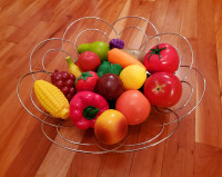 Decorative Floral  Fruit Basket, 15 inch wide x4.5 inch tall