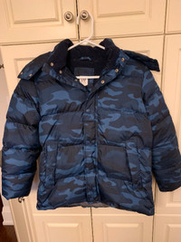 Boys size large navy camo down winter jacket from The Gap