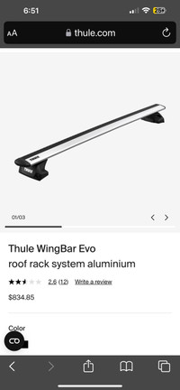 Thule Aeroblade Roof Rack Bars for Land Rover Discovery