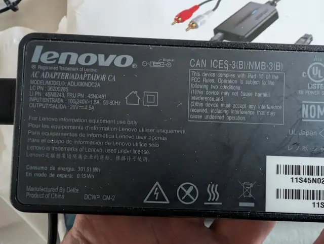Genuine 90/65/45W Power Adapter for Lenovo laptops, slim square in Laptop Accessories in Oshawa / Durham Region - Image 5