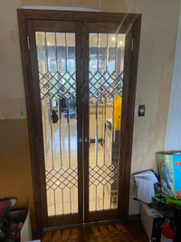 Leaded glass doors 