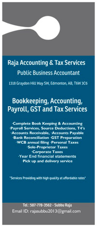Bookkeeping, Accounting, Payroll, GST and Tax Services