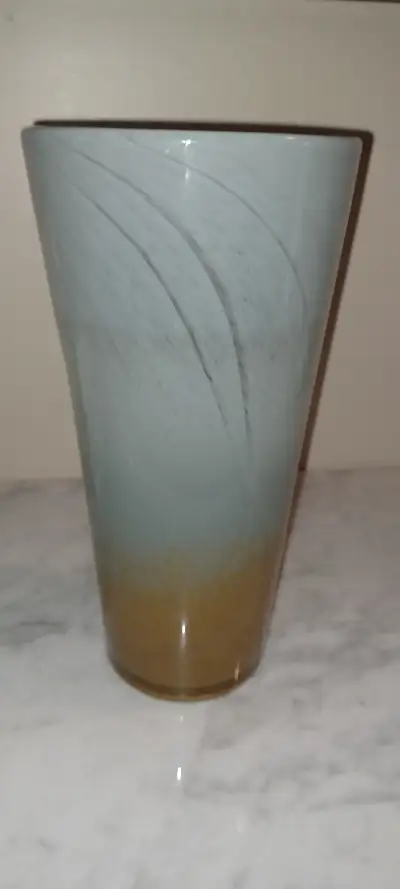 Tall Hand Blown Glass Art Vase 12"H x 6" Very and Unique Poland, View more
